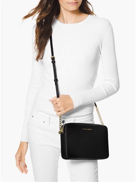 michael kors women's jet set large crossbody stores|michael kors saffiano crossbody bag.